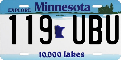 MN license plate 119UBU