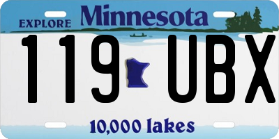 MN license plate 119UBX