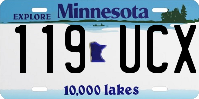 MN license plate 119UCX