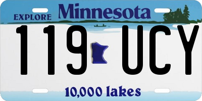 MN license plate 119UCY