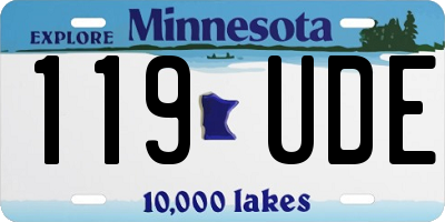 MN license plate 119UDE