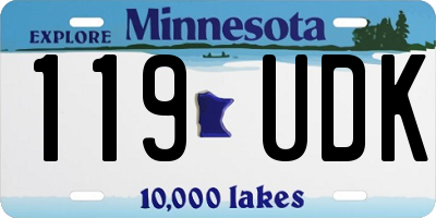 MN license plate 119UDK