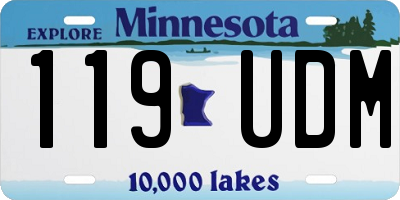 MN license plate 119UDM