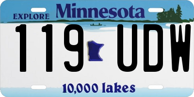 MN license plate 119UDW