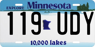 MN license plate 119UDY