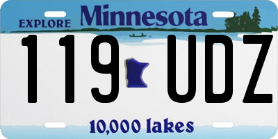 MN license plate 119UDZ