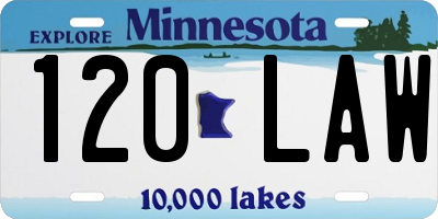 MN license plate 120LAW