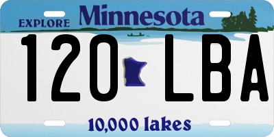 MN license plate 120LBA