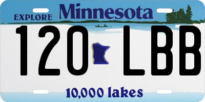 MN license plate 120LBB