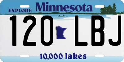 MN license plate 120LBJ