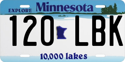 MN license plate 120LBK
