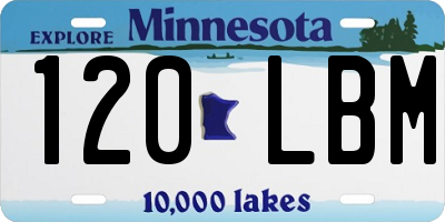MN license plate 120LBM