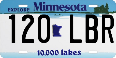 MN license plate 120LBR