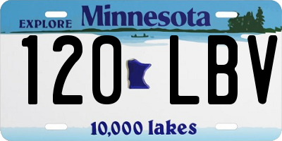 MN license plate 120LBV