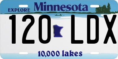 MN license plate 120LDX