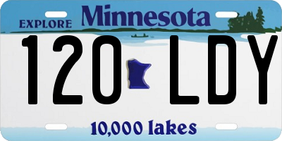 MN license plate 120LDY