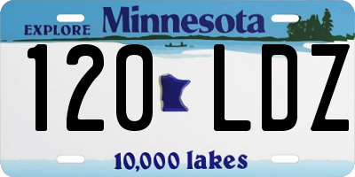 MN license plate 120LDZ