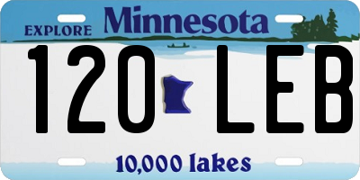MN license plate 120LEB