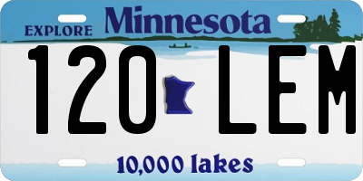 MN license plate 120LEM