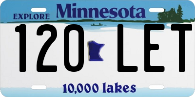MN license plate 120LET