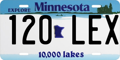 MN license plate 120LEX