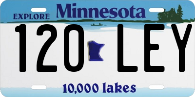 MN license plate 120LEY