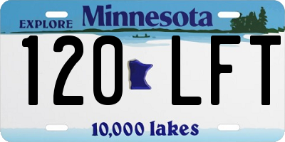 MN license plate 120LFT