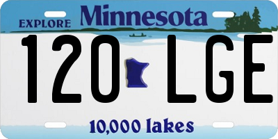 MN license plate 120LGE
