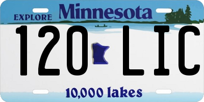 MN license plate 120LIC