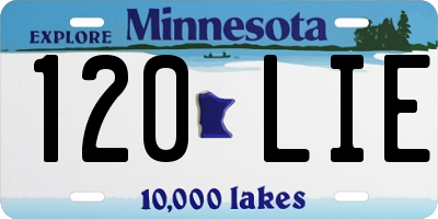 MN license plate 120LIE