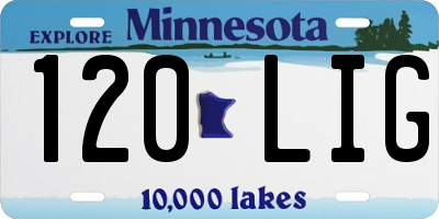 MN license plate 120LIG