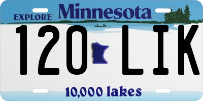 MN license plate 120LIK