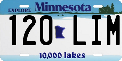 MN license plate 120LIM