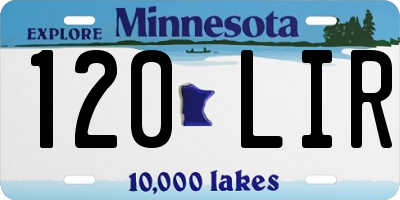 MN license plate 120LIR
