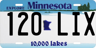 MN license plate 120LIX