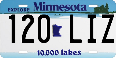 MN license plate 120LIZ