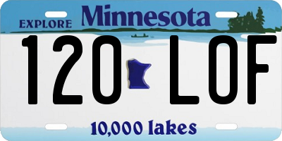 MN license plate 120LOF