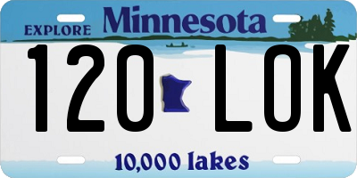 MN license plate 120LOK