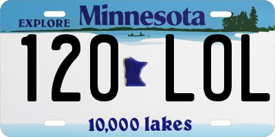 MN license plate 120LOL