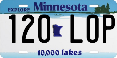 MN license plate 120LOP