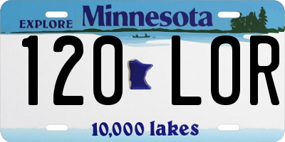MN license plate 120LOR