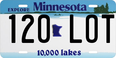 MN license plate 120LOT