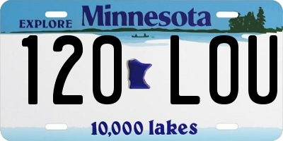 MN license plate 120LOU