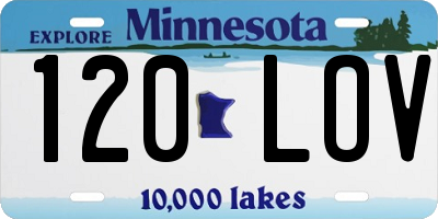 MN license plate 120LOV
