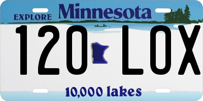 MN license plate 120LOX