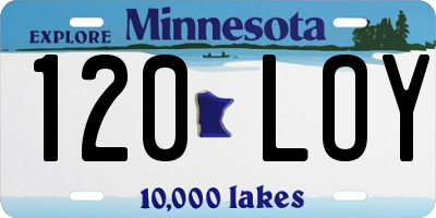 MN license plate 120LOY