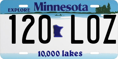 MN license plate 120LOZ