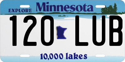 MN license plate 120LUB