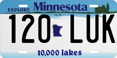 MN license plate 120LUK
