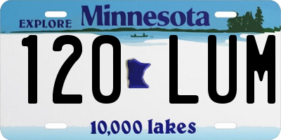 MN license plate 120LUM